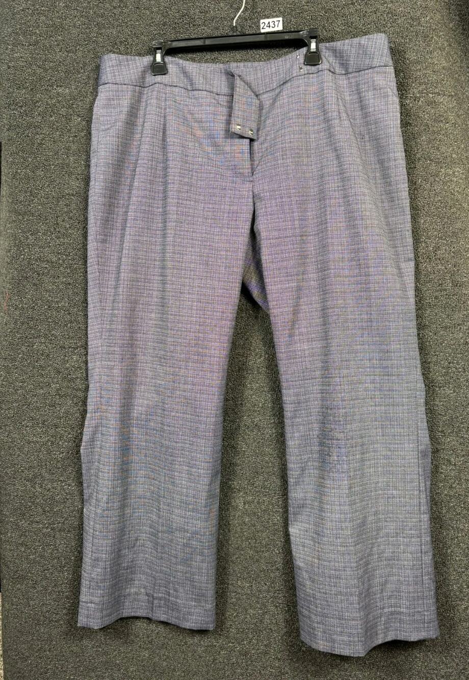 Alex Marie Checkered Straight Women Size 18W Gray Pink Pleated Business Slacks